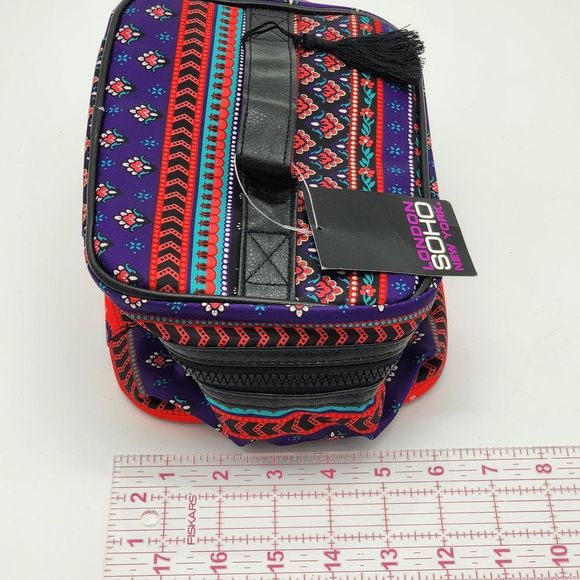 Soho Beauty Paisley Red Purple Makeup Storage Bag - Picture 11 of 12